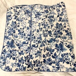 2 Large Blue and White Floral Bedding Shams